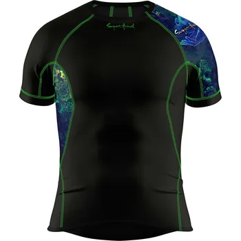 Pánské funkční triko krátký rukáv MECHANIC černá Bamboo Ultra - Zelená / S