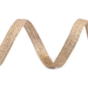 Jutová stuha šíře 10 mm, barva 1 režná přírodní zlatá