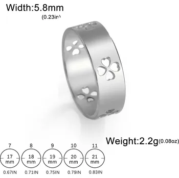 Prsten Prsten čtyřlístek pro štěstí | dámský šperk - Styl B - ocel , 8