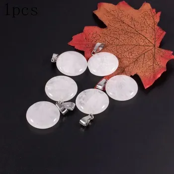 Přívěsek Přívěsek přírodní kámen s náhrdelníkem | minerální šperk 1 ks - Přírodní bílý křemen