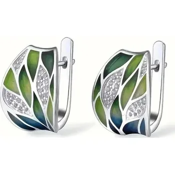 Náušnice Náušnice se zirkony list | dámské šperky 2 ks
