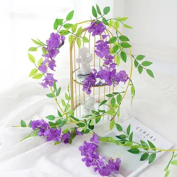 Květinová girlanda vistárie 2 metry pro svatbu a zahradu | umělé květiny, květinová girlanda - fialová