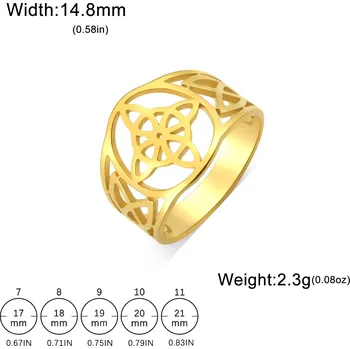 Prsten Ocelový magický prsten s keltským uzlem | šperk - Styl B Zlatá barva , 7