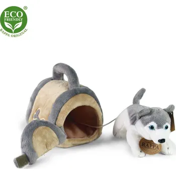 Dětské zboží Plyšový pes husky 13 cm s přepravkou ECO-FRIENDLY
