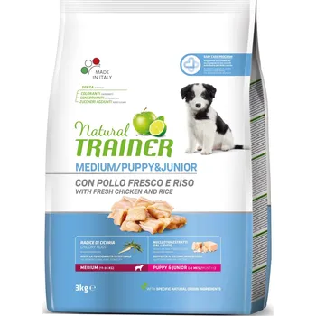 Krmivo pro psa TRAINER Natural Medium Puppy&Jun Cerstve kure 3kg