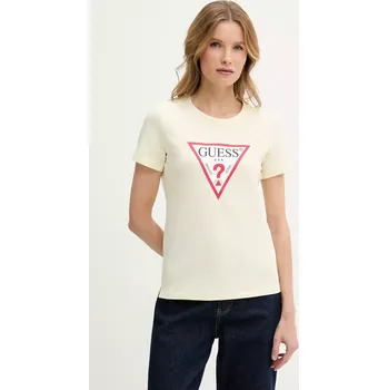 Bavlněné tričko Guess žlutá barva W1YI1B.I3Z14 10X, vel. S