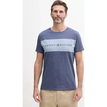 Pánské oblečení Bavlněné tričko Tommy Hilfiger UM0UM03418 modrá 95X, vel. M
