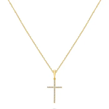 Náhrdelník Brilio Silver Nadčasový pozlacený náhrdelník Křížek NCL50Y + 2 měsíce na vrácení zboží