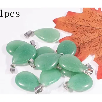 Přírodní kámen Přírodní krystal kapka 20x6mm | Minerální přívěsek 1 ks - Přírodní avanturín