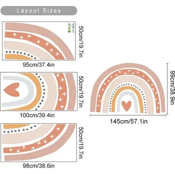 Samolepící dekorace Boho duha vinylová samolepka na zeď | dekorace na zeď, dětská dekorace - SL6189C