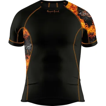 Pánské funkční triko krátký rukáv GHOSTRIDER černá Bamboo Ultra - Oranžová / S