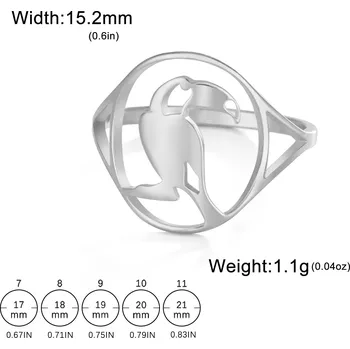 Prsten Ocelový prsten s motivem zvířete | dámský šperk - 7 Tukanská ocel , 8