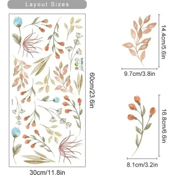 Samolepící dekorace Dětské květinové samolepky na zeď | samolepky na stěnu, dekorace do pokojíčku - SL6131A