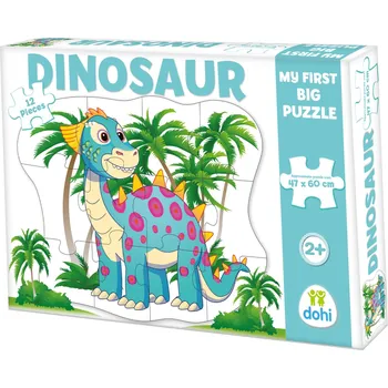 Puzzle DOHÁNY Podlahové obrysové puzzle Dinosaurus 12 dílků