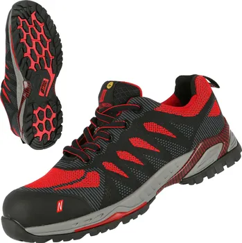 Pracovní obuv NITRAS PRO STEP – S1P bezpečnostní obuv, černá/červená Velikost: 46