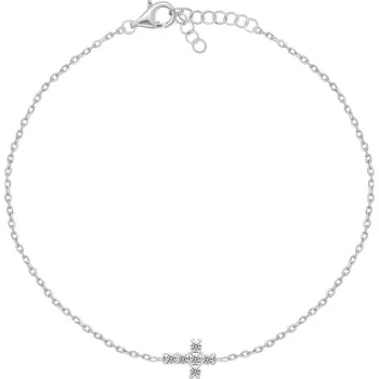 Náramek Brilio Silver Slušivý stříbrný náramek s křížkem BRC96W + 2 měsíce na vrácení zboží