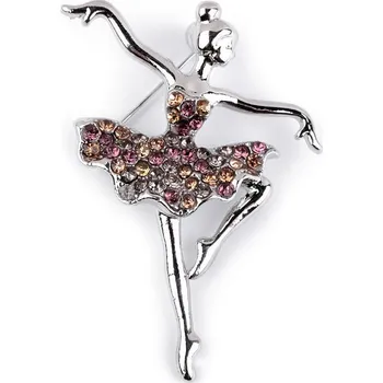 Brož Brož s broušenými kamínky baletka Varianta: 4 colorado topaz, Balení: 1 ks