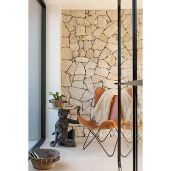 Křeslo Hnědé kožené křeslo BUTTERFLY - 75*87*86 cm