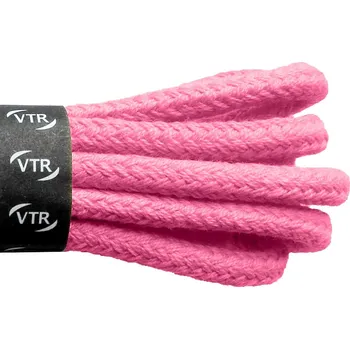 Tkaničky do bot Bavlněné kulaté tkaničky silné pastelové růžové, délka 100 cm