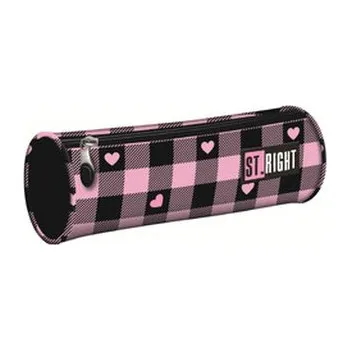 Set školních potřeb Piórnik tuba. Pink Checkered