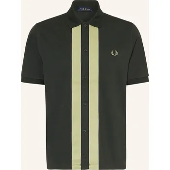 Fred Perry Pánská Polokošile Z Piké, tmavě zelená / olivová, S