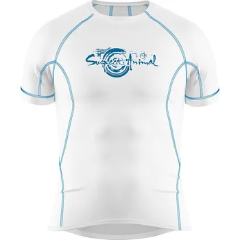 Pánské funkční triko krátký rukáv bílá/modrá Bamboo Ultra - Modrá / S