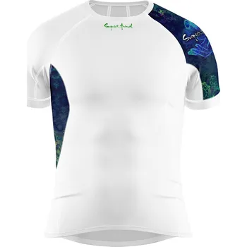 Pánské funkční triko krátký rukáv MECHANIC bílá Bamboo Ultra - Zelená / S