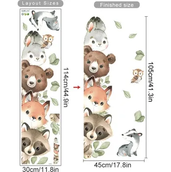Samolepící dekorace Roztomilé samolepky zvířata na zeď | dětské samolepky, nálepky na zeď - SL6660A