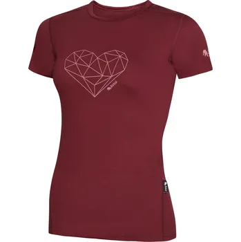 Dámské tričko Dámské triko Zulu Merino 160 Short Heart Velikost: M / Barva: vínová
