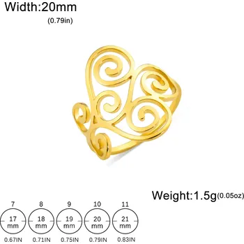 Prsten Filigránový prsten z oceli | ocelový šperk - Zlato , 8