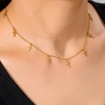 Náhrdelník Náhrdelník s přívěskem | Dámský šperk - Dutý kříž-7883453201