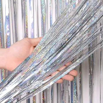 Party dekorace Třásňový závěs pro party dekorace a svatby | třásňový závěs - Stříbrný laser