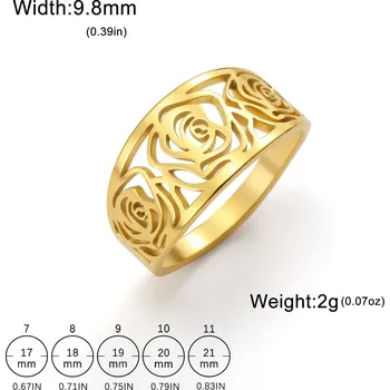 Prsten Prsten s růží | ocelový šperk - Zlato , 8