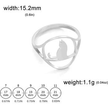 Prsten Ocelový prsten s motivem zvířete | dámský šperk - 3 Cat Steel , 11