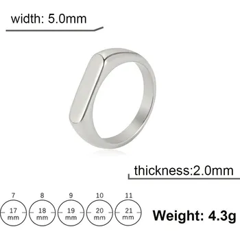 Prsten Nerezový prsten pro muže i ženy | šperky - Barva oceli 5 mm , 8