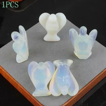 Anděl strážný přírodní kámen | domácí dekorace 1 ks - Syntetický opál