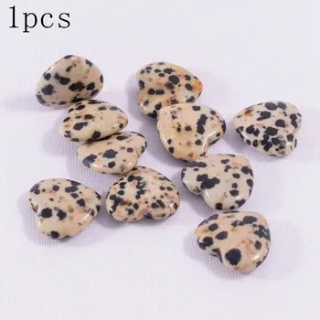 Přírodní kámen Přírodní kámen srdce multicolor | Dekorační krystal 1 ks - Přírodní Dalmation , 1ks 20x6mm