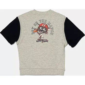 Chlapecká mikina Dětská bavlněná mikina United Colors of Benetton 3BC1G10IN.P.Seasonal šedá 09X, vel. 104