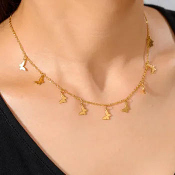 Náhrdelník Náhrdelník s přívěskem | Dámský šperk - Butterfly-Gold