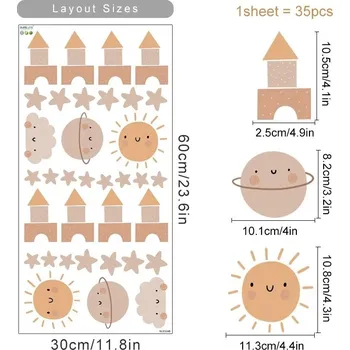 Samolepící dekorace Boho dětské samolepky na zeď | nálepky, dekorace - SL6324B