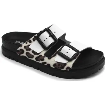 Dámské pantofle LEON 6024 Dámské korkové pantofle na platformě - Bílá Velikost: 41