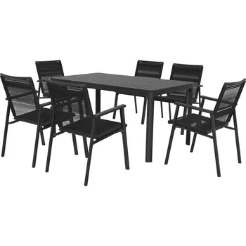 Zahradní sestava LIVARNO home Sada hliníkového zahradního nábytku s židlemi Miami, 7dílná, antracitová