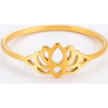 Prsten Dámský vintage prsten z oceli | dámský šperk - B zlatá barva , 10