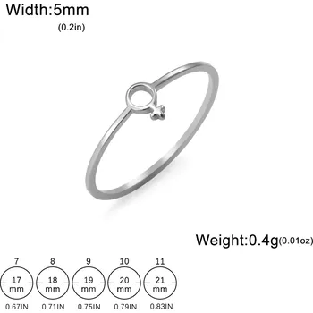 Prsten Cazador prsten gender symbol | ocelový šperk - Žena-S , 11