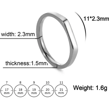 Prsten Nerezový prsten pro muže i ženy | šperky - Barva oceli 2,3 mm , 11