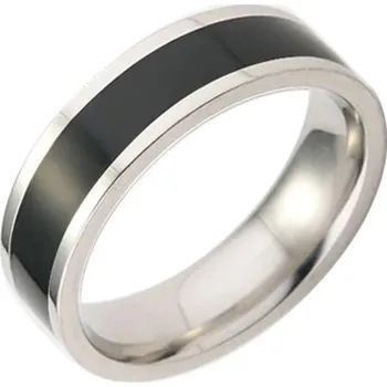 Prsten Ocelový prsten pro páry a svatbu | unisex prsten, svatební šperk - Ocel černá , 9