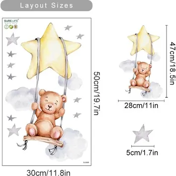Samolepící dekorace Dětské nálepky na zeď s balónem a zvířátky | dětské samolepky, nálepky na zeď - SL689B