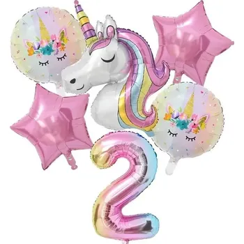 Party dekorace Jednorožčí sada balonků na narozeniny | narozeninová dekorace, party výzdoba - 2 , 32 palců