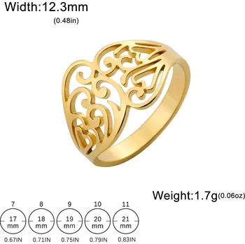 Prsten Filigránový prsten z oceli | dámský šperk - C zlatá barva , 11