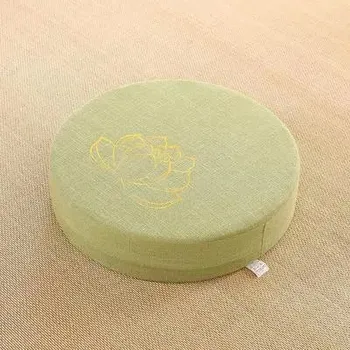 Polštář Meditační polštář kulatý lněný | polštář na meditaci, opěrný polštář - 12 , 40 x 6 cm